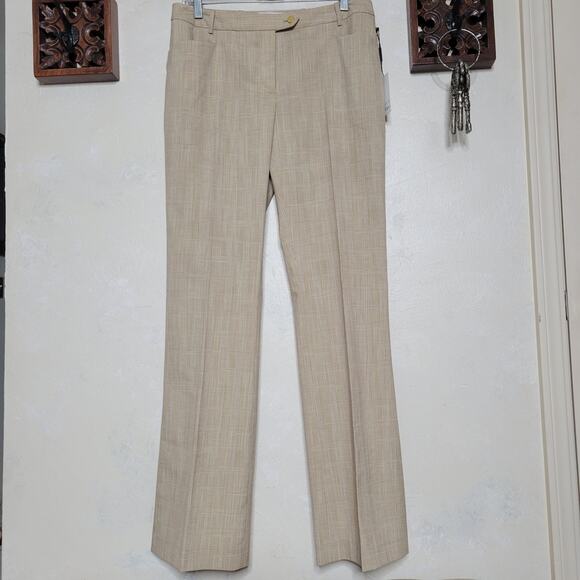 NWT Calvin Klein Suits Modern Fit Beige Plaid High Rise Straight Dress Pants✨️6 - Picture 12 of 13